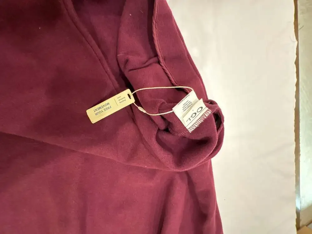 OGL Women's Solid A-Line Pull-On Skirt in Burgundy